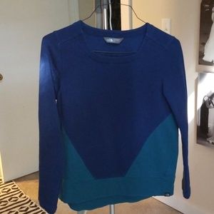 NorthFace deep blue and teal sweatshirt